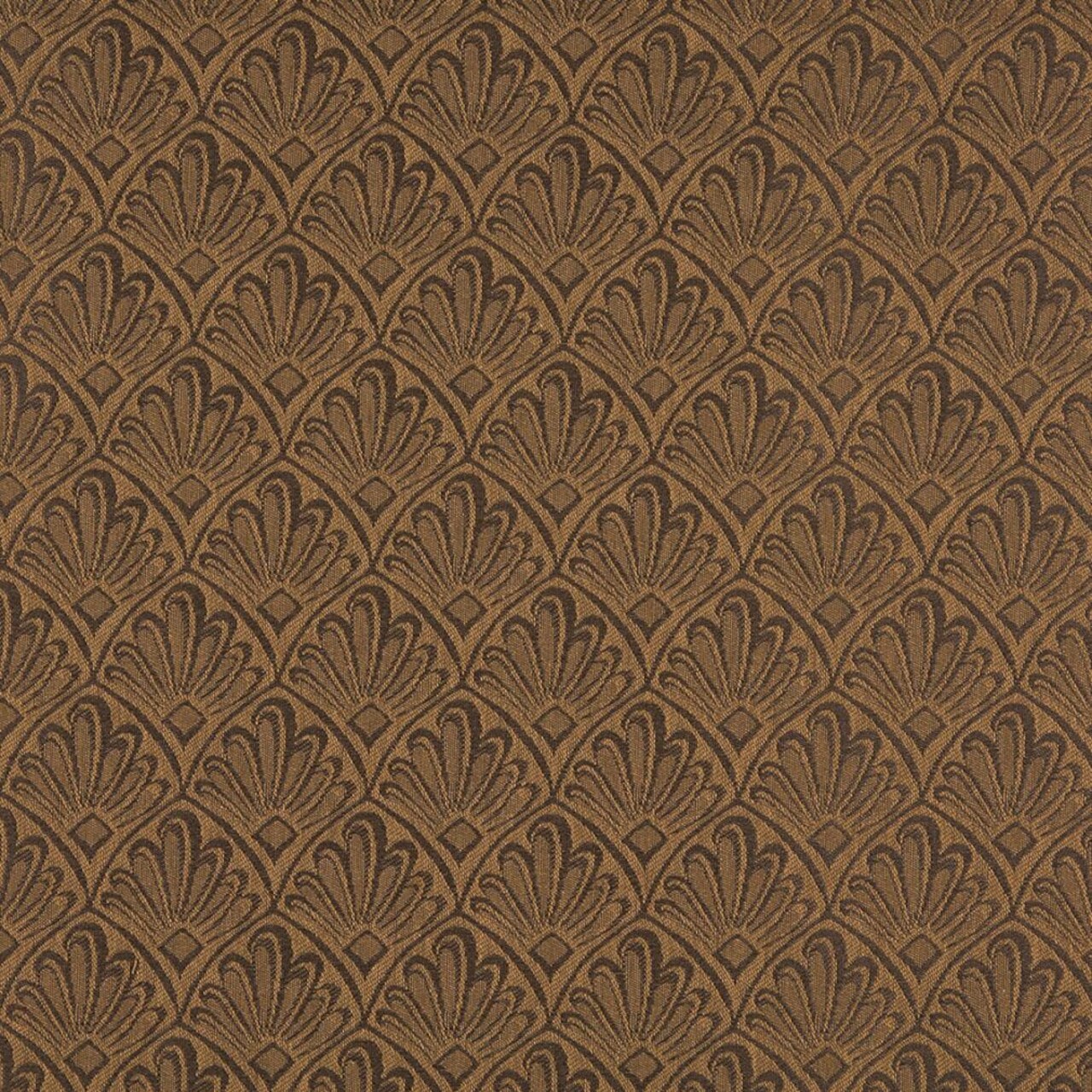 COCOA FAN - Brown Foliage, Small Scale Upholstery Fabric 54 Inches"